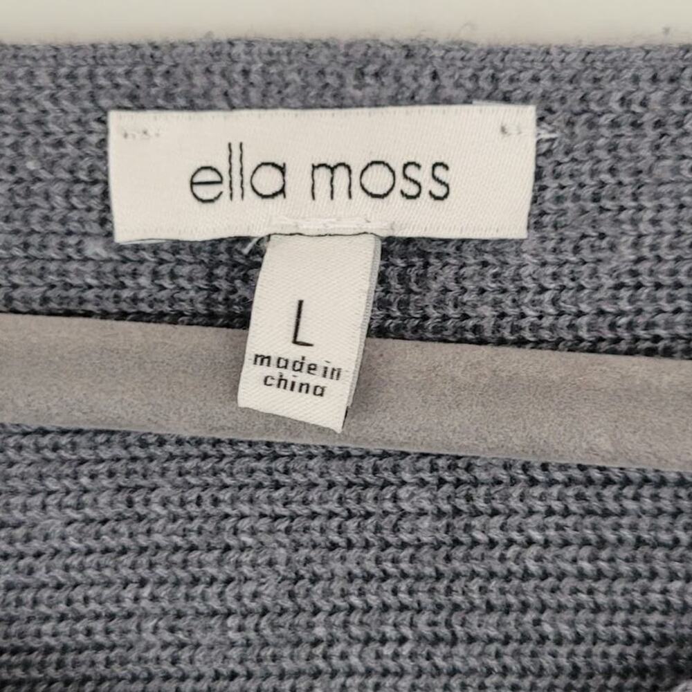 Ella Moss Women's Gray Ribbed Sweater Women's Large - Picture 3 of 4